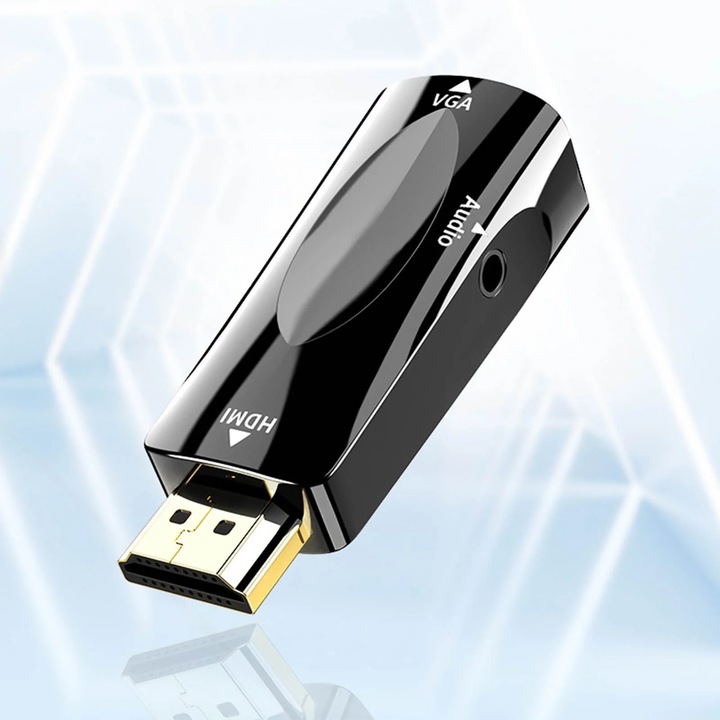 Адаптер HDMI към VGA YANYXR, с 3.5мм аудио изход, бял, 4.9x2.2x1.5см