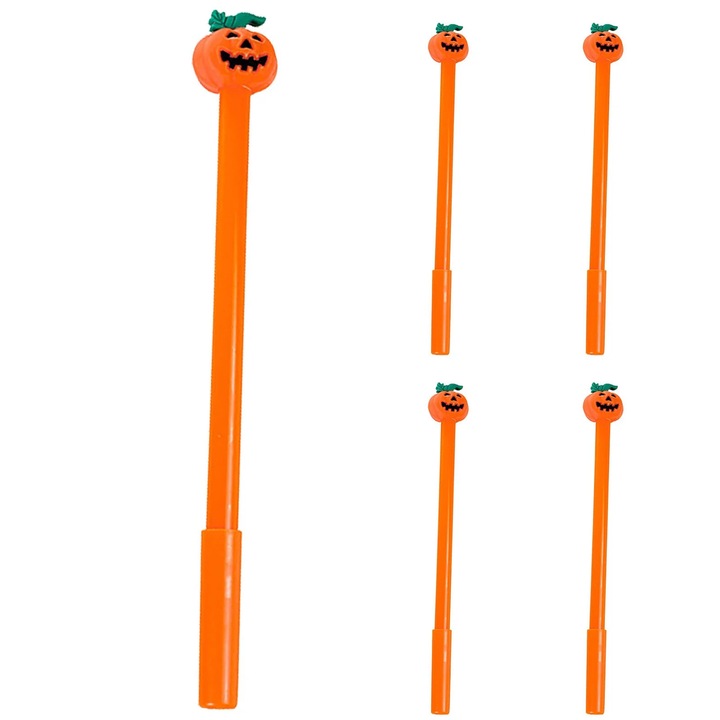 Pix cu cap de dovleac Halloween YANYXR, expresii amuzante, 0.5mm, plastic