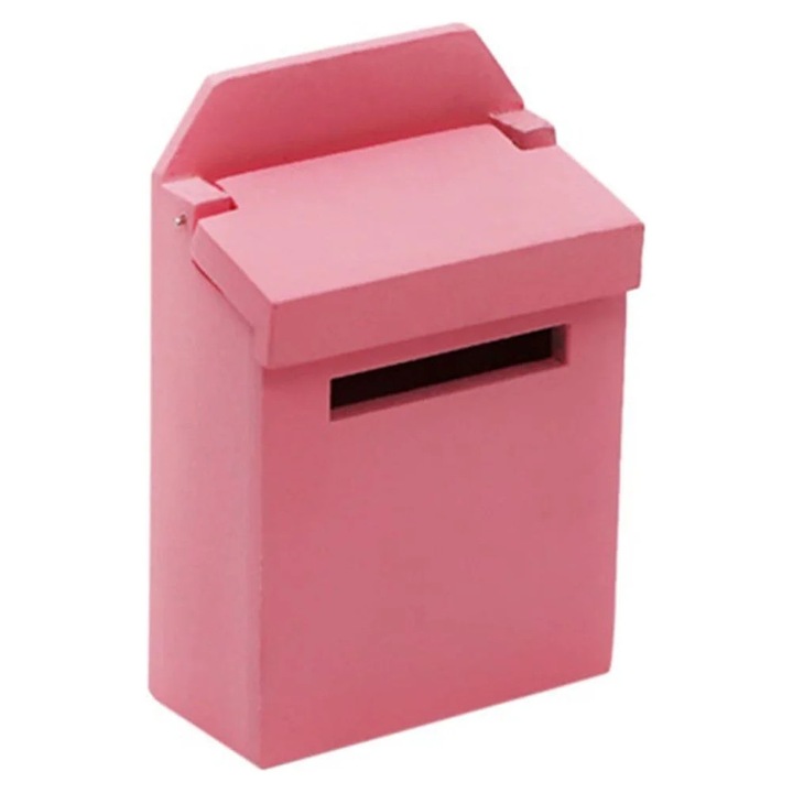YANYXR rózsaszín miniatűr fa postaláda 4.6x2.6x6.9cm