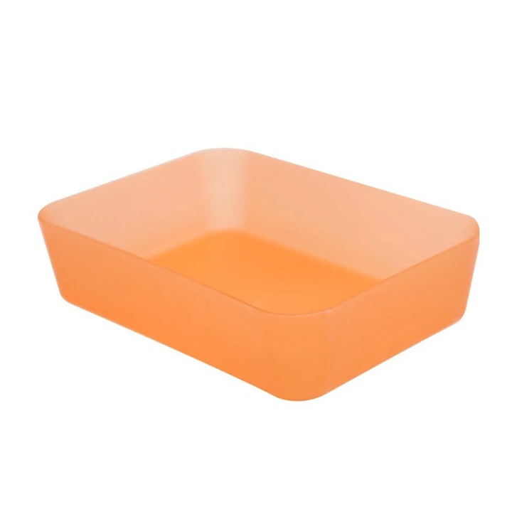 YANYXR műanyag tárolódoboz készlet 3 darabos, narancssárga 26.8x18.6x4.5cm 26.2x9x4.5cm 17.9x13.1x4.5cm