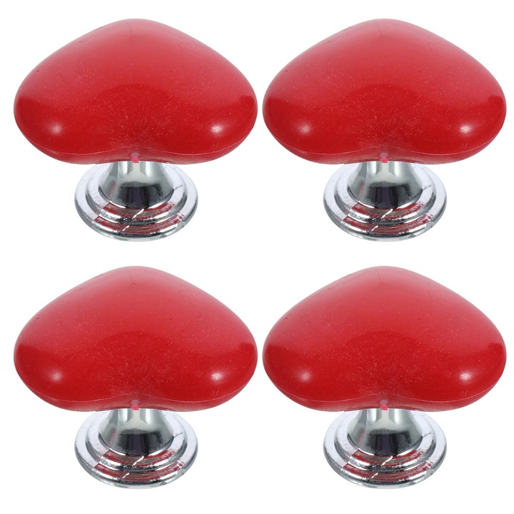 Buton apa rezervor toaleta YANYXR set 4 bucati rosu inima 3.5x3.1x3.1cm