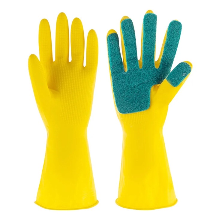 YANYXR konyhai kesztyű, latex és szivacs, sárga, 31x13.5x1.5cm