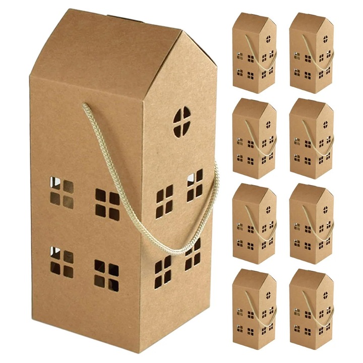Кутии за подаръци хартия YANYXR casa khaki 18x7.5x7.5cm комплект 10 броя