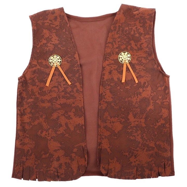 Vesta copii YANYXR, western, maro, tricotata, XL-XXL, 94x55x51cm-100x64x55cm