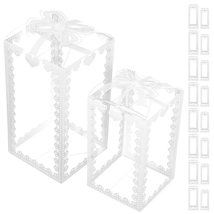 Прозрачни подаръчни кутии YANYXR комплект 30 бр. 15x8x8cm и 12x7x7cm