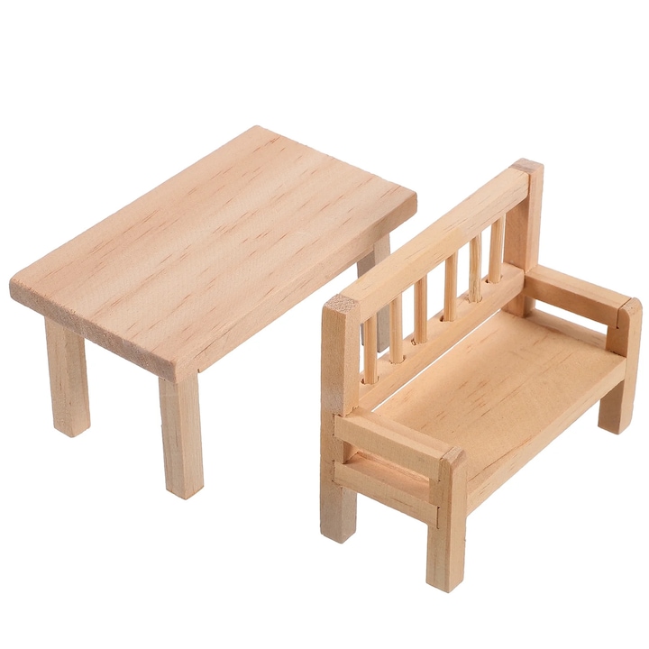 YANYXR mini fa asztal és szék szett 8x6x4cm többszínű