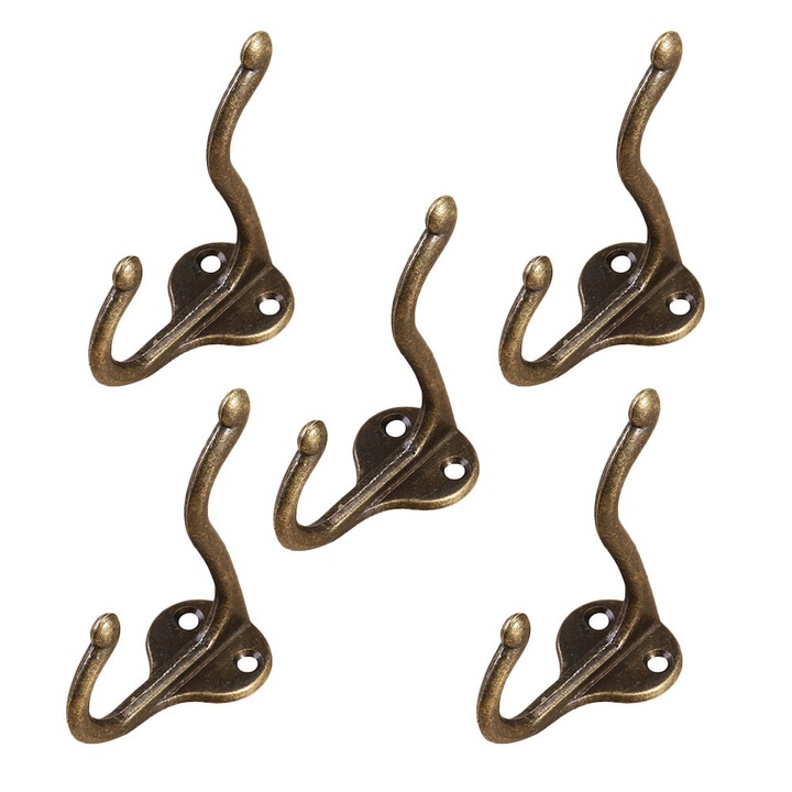 5 db YANYXR retro bronz akasztó szett 7.8x2.7x5cm ruhákhoz, törölközőkhöz