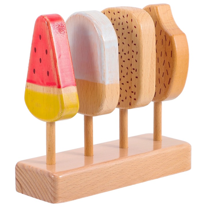 Jucarie lemn inghetata YANYXR set colorat 13x12x4.5cm