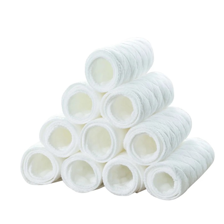 Комплект 10 многократни пелени YANYXR памук бял 30x30x11.5см