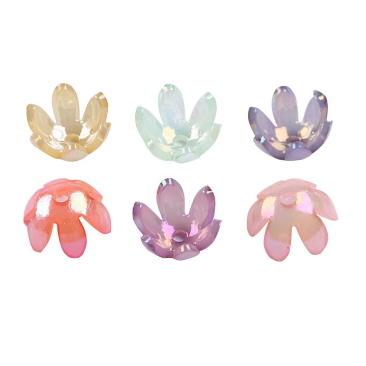 Set 1900 accesorii acrilice flori 1.4x0.6cm multicolor