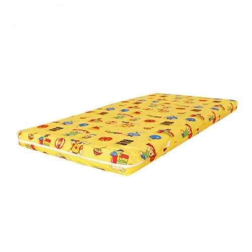 Saltea pentru pat bebelusi, 120x60cm,fibra de cocos, grosime 6cm, galben