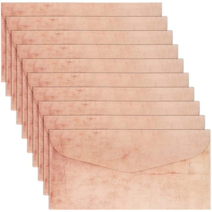 Комплект 10 винтидж плика YANYXR, хартия, бял, 22x11см