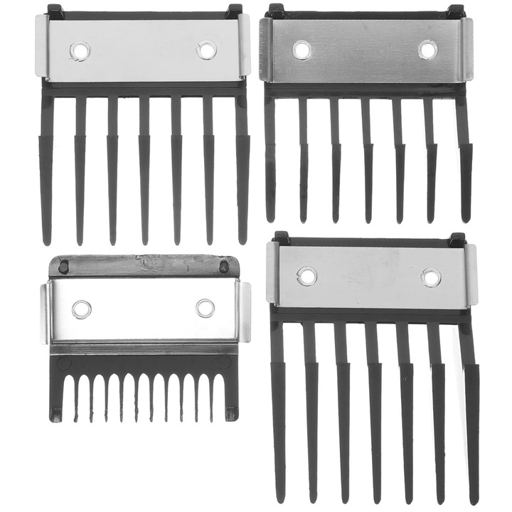 Set 4 piepteni tuns YANYXR, ajustabili, negru, 6.5x4.5x2.2cm