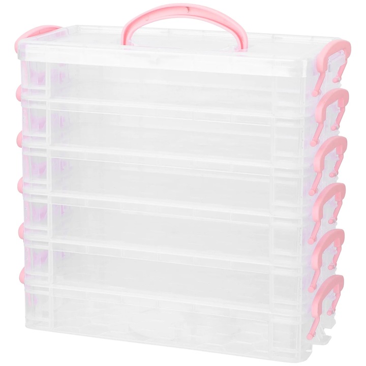 Penar YANYXR transparent, plastic, 21.5x10.5x10cm, capacitate mare, stivuibil