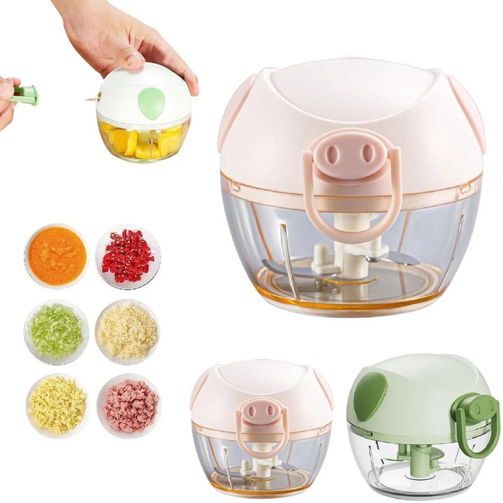 Tocator manual usturoi YANYXR, portabil, plastic, mini