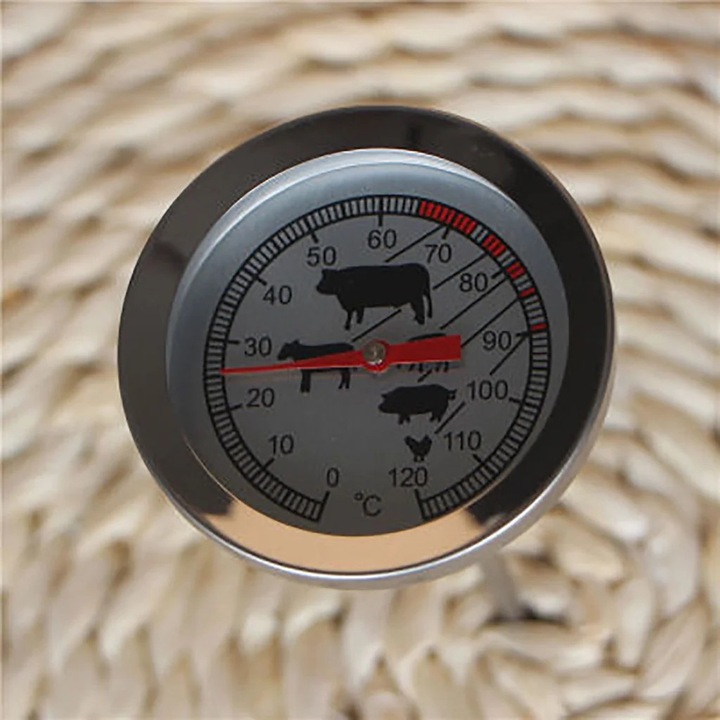 Termometru cu dial pentru carne si cuptor YANYXR, inox, 15x5.5x5.5cm, argintiu