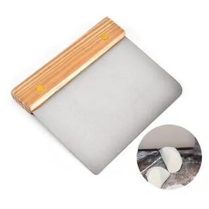 Cutit de bucatarie YANYXR, inox 430, maner lemn, multifunctional, argintiu, 30x10cm