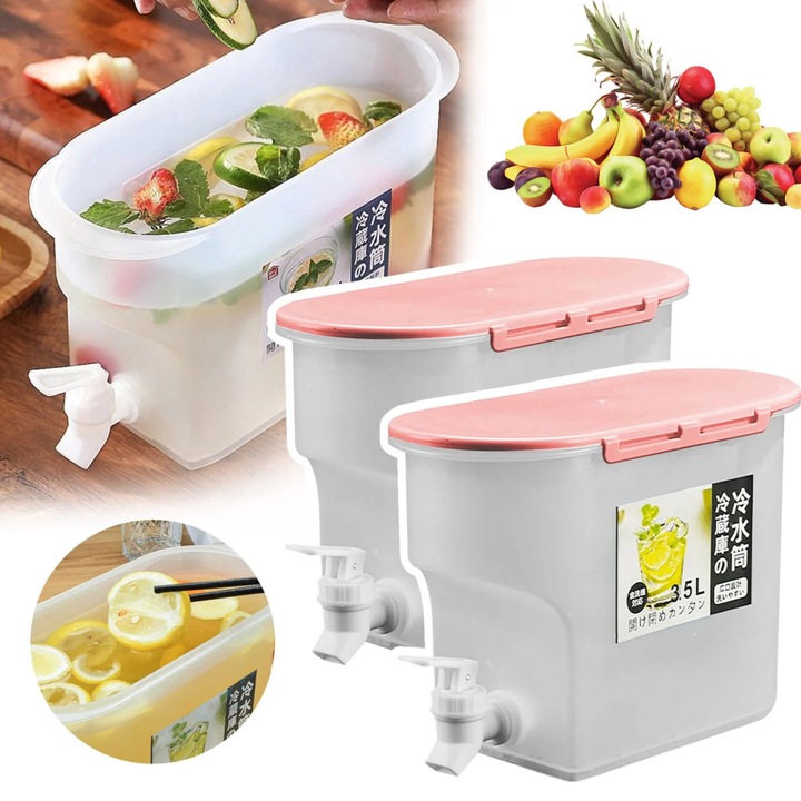 YANYXR 3.5L italadagoló szett, 2 db, hőálló, kék-rózsaszín