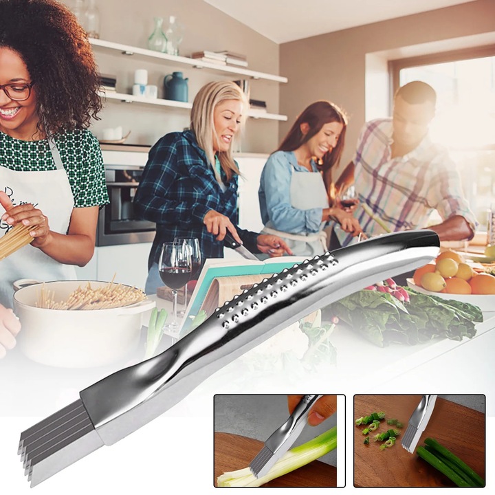 Feliator manual YANYXR inox 16.3x2cm pentru legume si ceapa verde