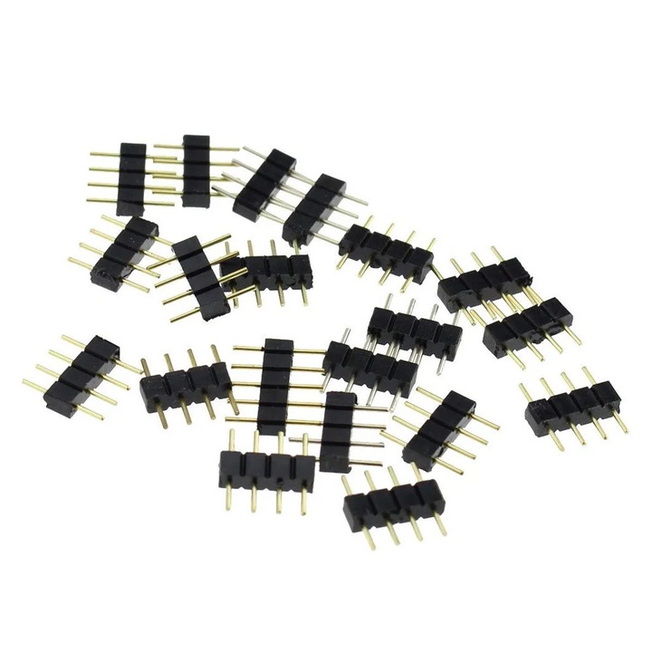 YANYXR 4 tűs apa csatlakozó, 20 db-os készlet RGB 3528 5050 LED szalagokhoz