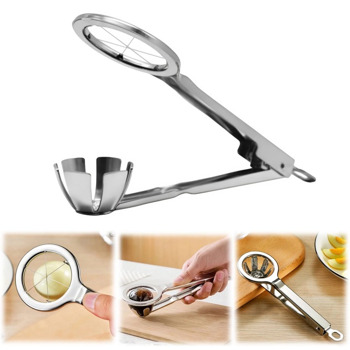 Feliator oua fierte YANYXR inox 22x8x4cm, 6 felii egale