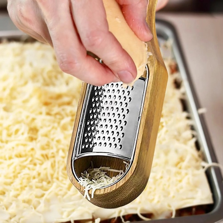 Razatoare branza YANYXR cu recipient lemn inox 28x8x5cm