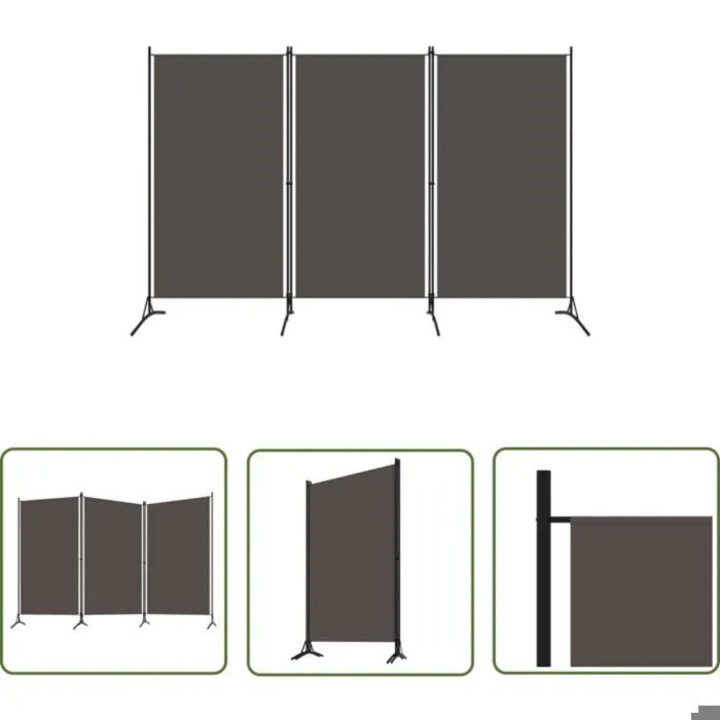 OME antracit 3 paneles térelválasztó 260x180cm
