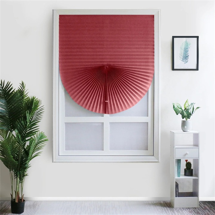 YANYXR pliszé függöny, poliészter anyag, piros, 90x150cm, vezeték nélküli, konyhába és fürdőszobába