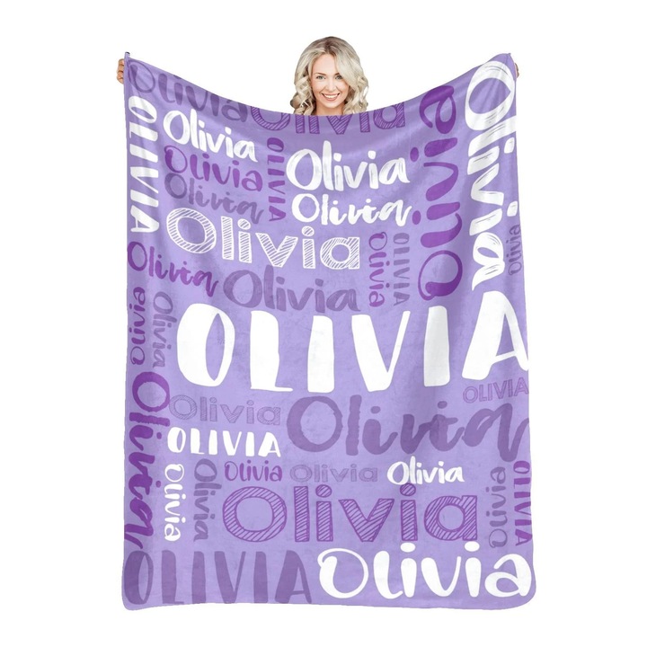 Patura personalizata copii YANYXR, moale, poliester, 27x18cm