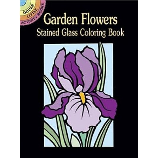 Garden Flowers Stained Glass Coloring Book, Marty Noble