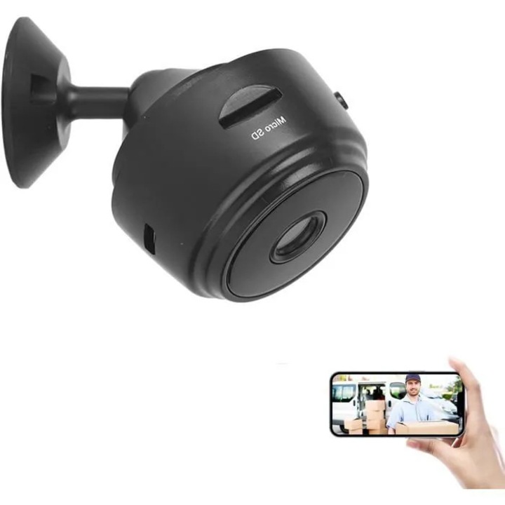 WiFi megfigyelő kamera 1080P, 10m éjszakai látótávolság, mozgásérzékelés, fehér