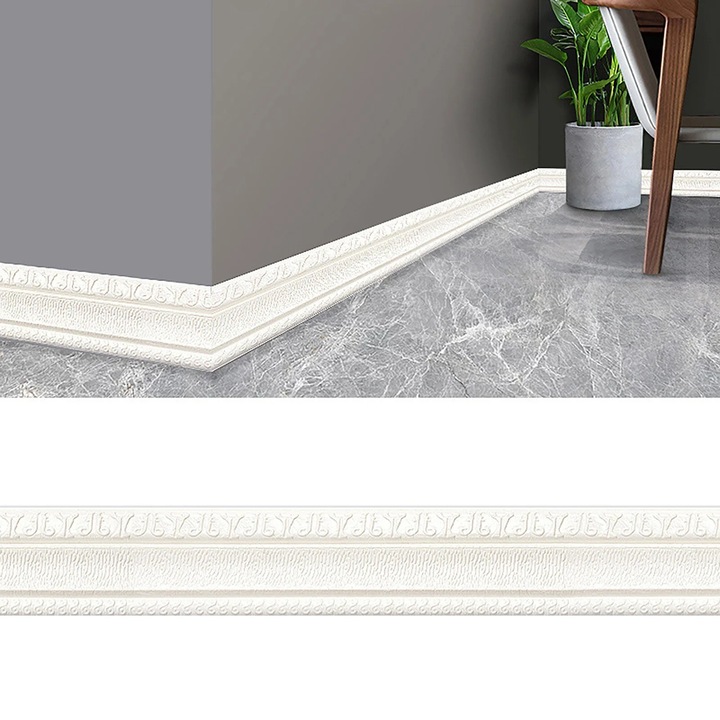 Декоративна лента за стена YANYXR 3D самозалепваща се водоустойчива PVC 230x8x0.45cm