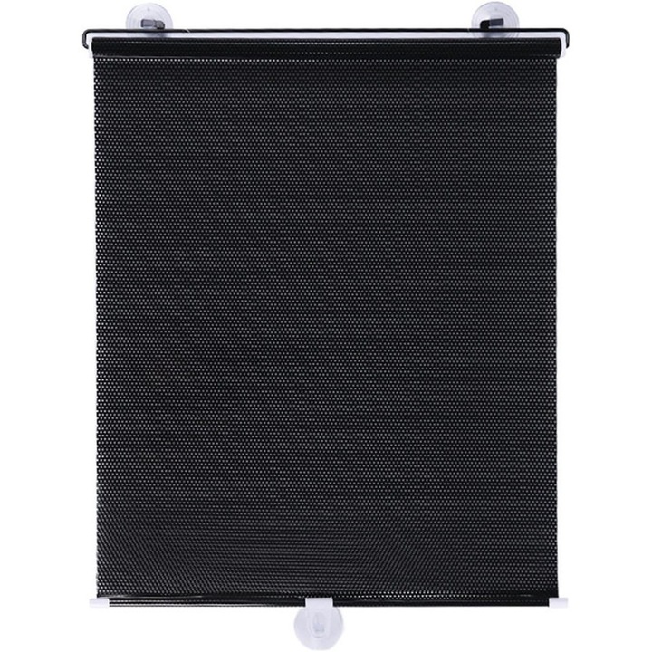 Fényzáró roló, 125x50cm, fekete, PVC, tapadókorongokkal, állítható