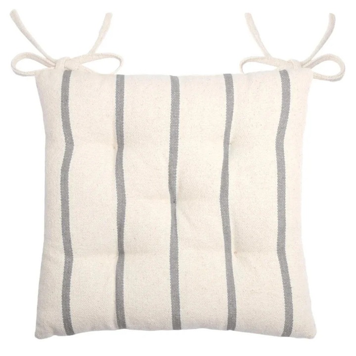 Perna De Scaun St Trop 40x40cm, MoftX, Culoare Alb/Antracit, 100% Bumbac