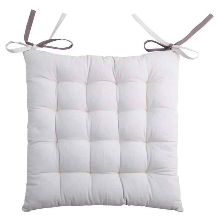 Perna De Scaun Duo 40x40cm, MoftX, Culoare Gri/Perla, 100% Bumbac