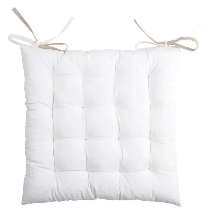 Perna De Scaun Duo 40x40cm, MoftX, Culoare Crem/In, 100% Bumbac