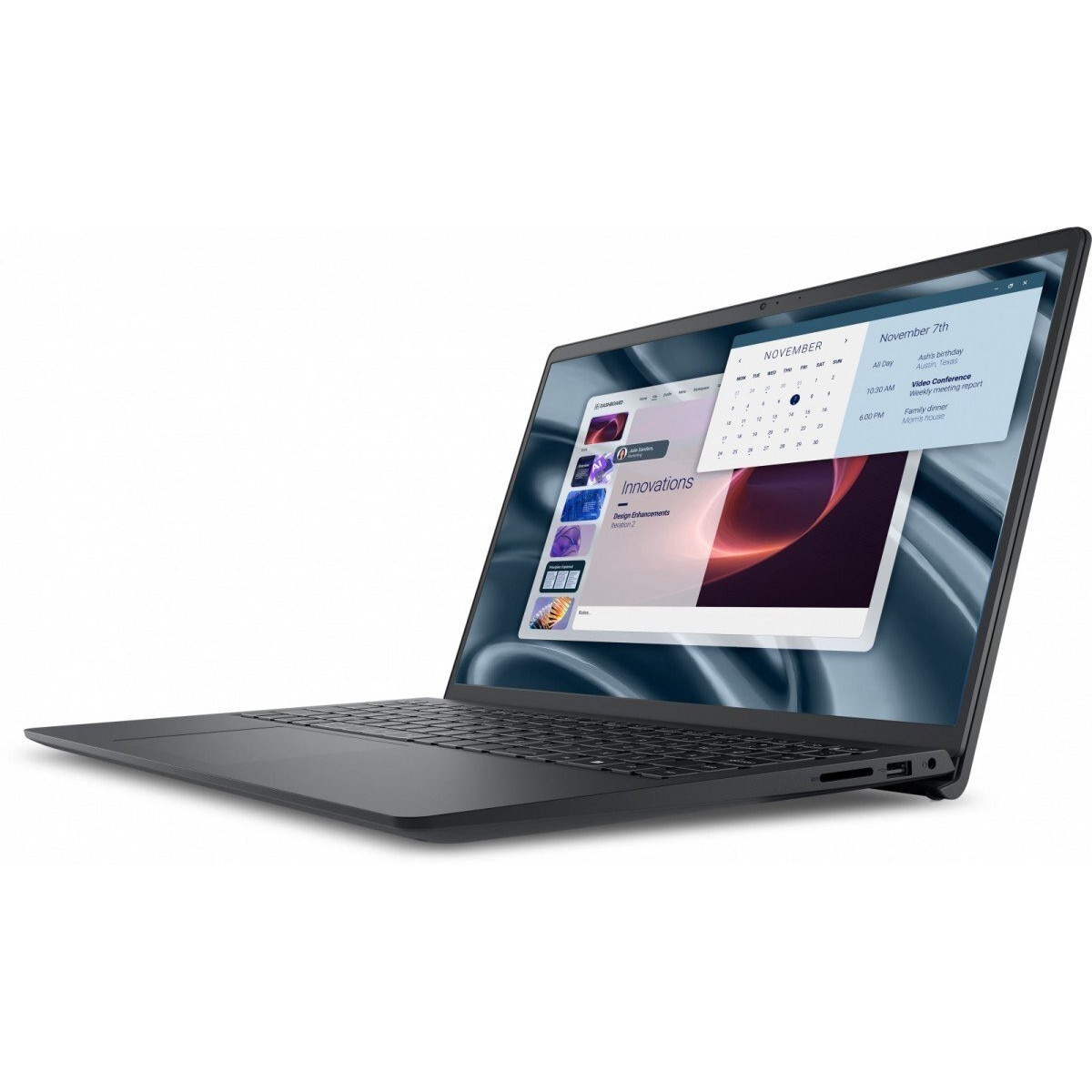 Laptop DELL Pro 15 Essential, 15.6" Full HD, Intel® Core™ 3 100U pana la 4.7 GHz, 8 GB RAM DDR5 4400 MT/s, 512 GB SSD, Intel® Graphics, Windows 11 Pro, Black 512 GB