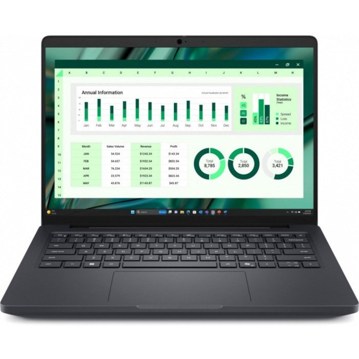 Laptop DELL Pro Max 14, 14" Full HD+, Intel® Core™ Ultra 7 265H akár 5.3 GHz, 16 GB RAM LPDDR5x 7467 MT/s, 512 GB SSD, Intel Arc Graphics, Windows 11 Pro, Fekete 512 GB