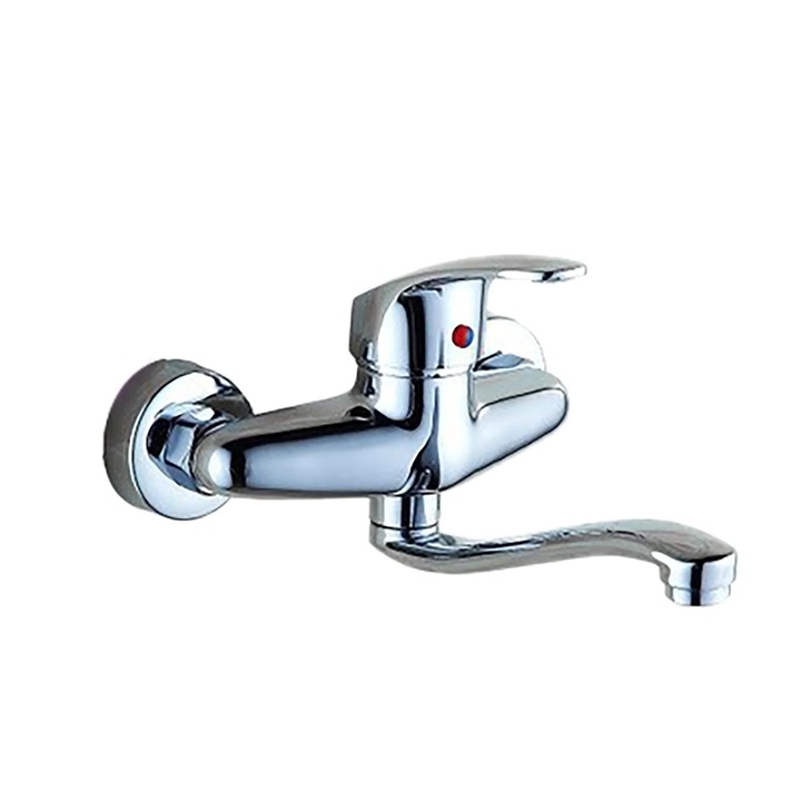 Baterie perete YANYXR 15cm crom metal scurta cu pipa 19.5cm