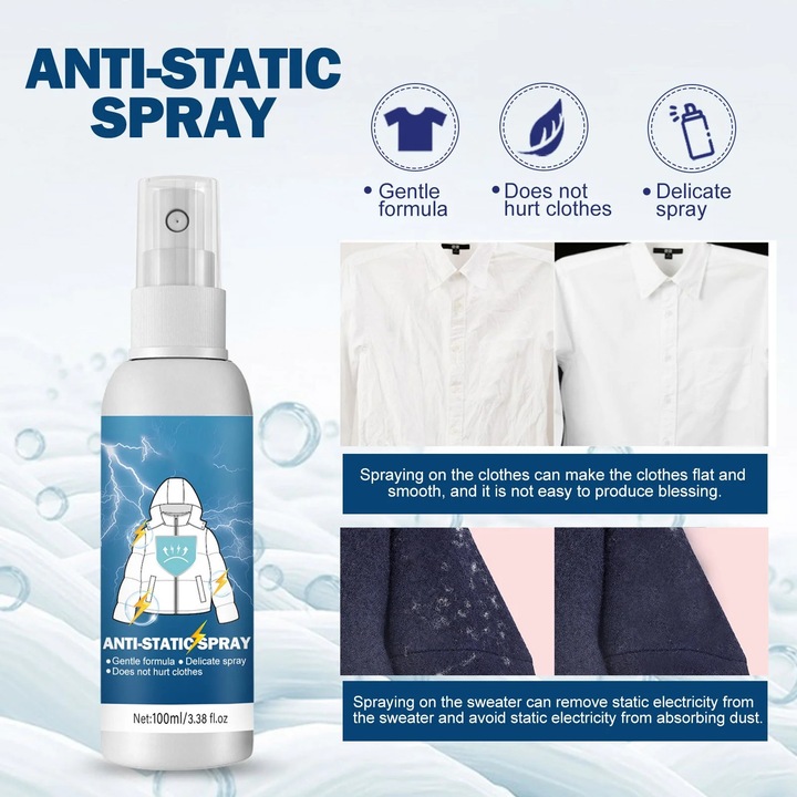 YANYXR antisztatikus spray ruhákhoz, 100ml, többszínű, 14.5x3.8cm