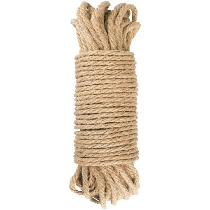 Sfoara iuta 6mm 15m, natural, pentru gradina si decor