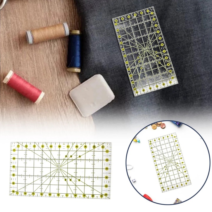 Rigla pentru alinierea tricourilor YANYXR, acril, 30x15cm