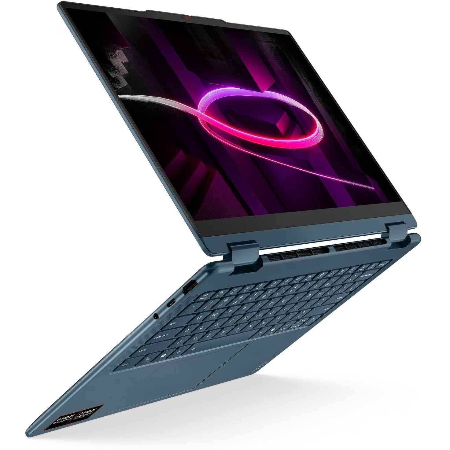 Laptop Lenovo Yoga 7 G11, 14" WUXGA Touchscreen, AMD Ryzen™ AI 5 435 pana la 4.5 GHz, 16 GB RAM LPDDR5x 8000, 512 GB SSD, AMD Radeon. Windows 11 Home, Tital Teal 512 GB