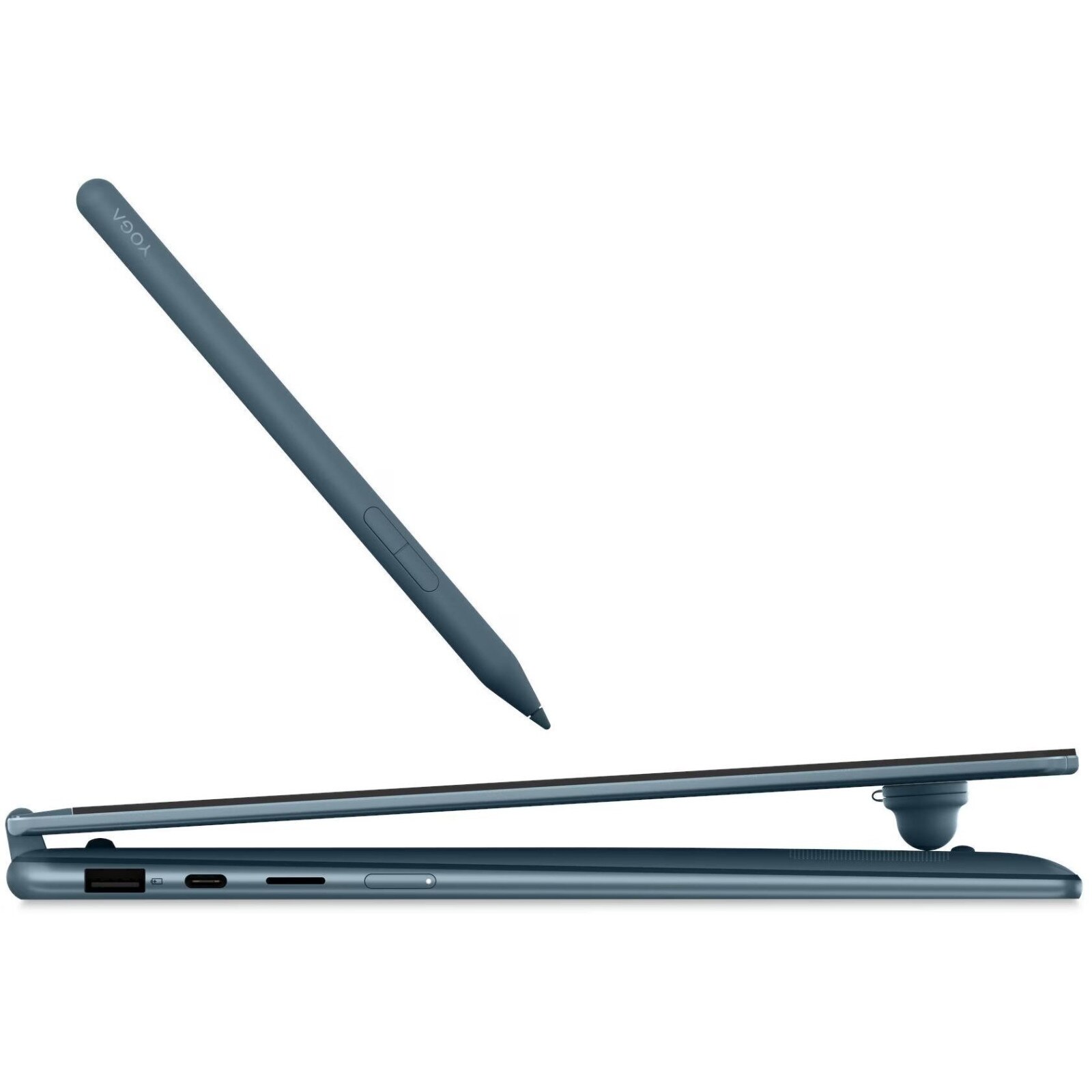 Laptop Lenovo Yoga 7 G11, 14" WUXGA Touchscreen, AMD Ryzen™ AI 5 435 pana la 4.5 GHz, 16 GB RAM LPDDR5x 8000, 512 GB SSD, AMD Radeon. Windows 11 Home, Tital Teal 512 GB