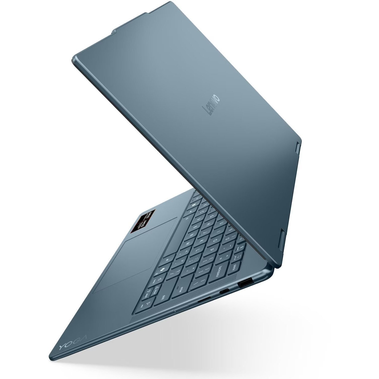 Laptop Lenovo Yoga 7 G11, 14" WUXGA Touchscreen, AMD Ryzen™ AI 5 435 pana la 4.5 GHz, 16 GB RAM LPDDR5x 8000, 512 GB SSD, AMD Radeon. Windows 11 Home, Tital Teal 512 GB