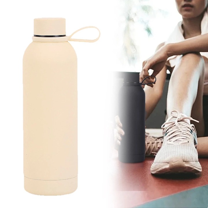 YANYXR 24oz Duplafalú Rozsdamentes Acél Szigetelt Vizespalack, Fekete