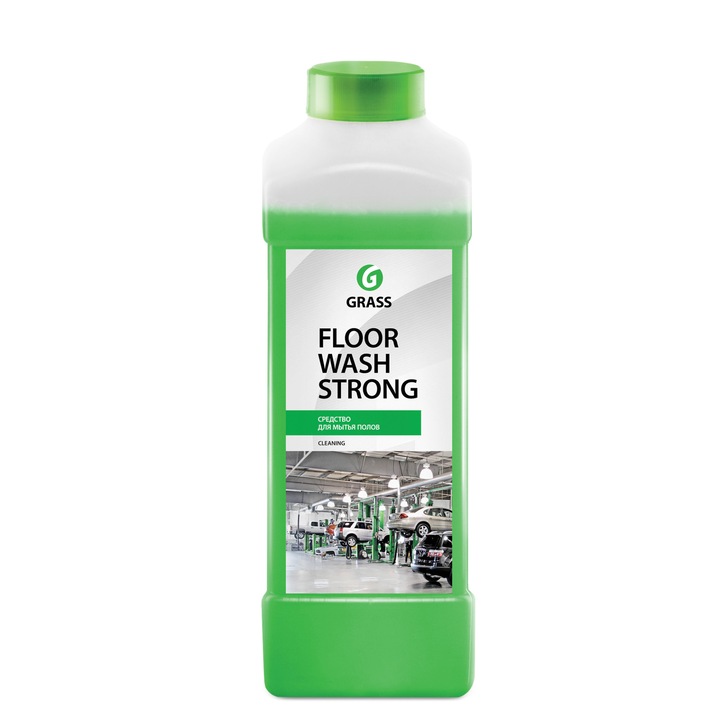 Алкален препарат за миене на подове за дома, офиса, промишлени предприятия, автосервизи, Floor Wash Strong, GRASS 1 л.