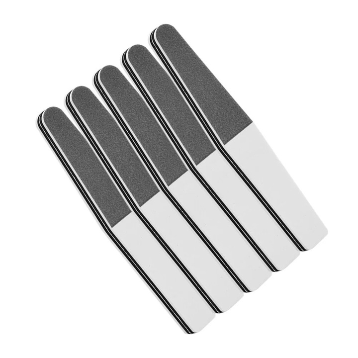 Set 5 pile unghii duble fata, gri, 7x18x2.7cm
