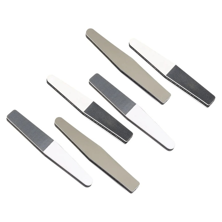 YANYXR BCS3109014 körömreszelő készlet, 6 db, háromoldalas, hab, fekete/fehér/szürke, 18 x 3 x 1 cm
