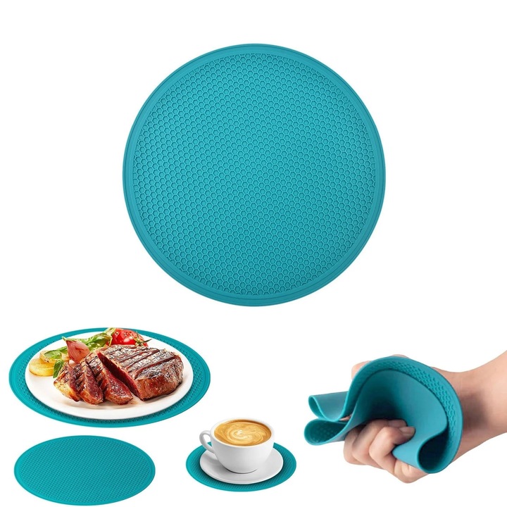 YANYXR hőálló szilikon alátét, 20cm, kékeszöld
